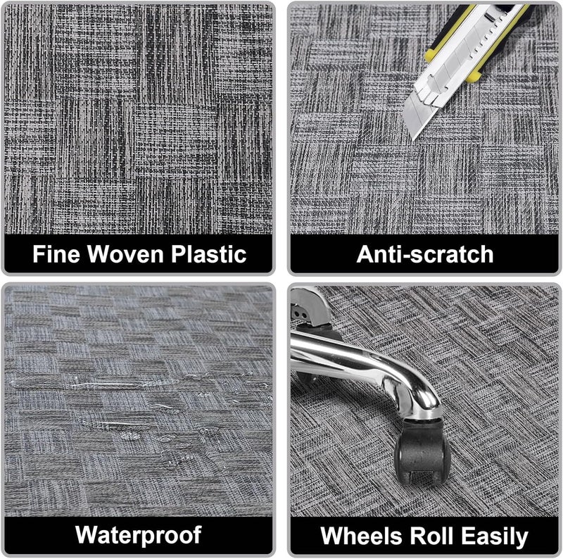 AiBOB Office Chair Mat for Hardwood Floor & Tile Floor, 53" x 45"Heavy Duty Computer&Desk Chair Mat for Rolling Chairs, Hard Floor Protector for Home Office - Image 5